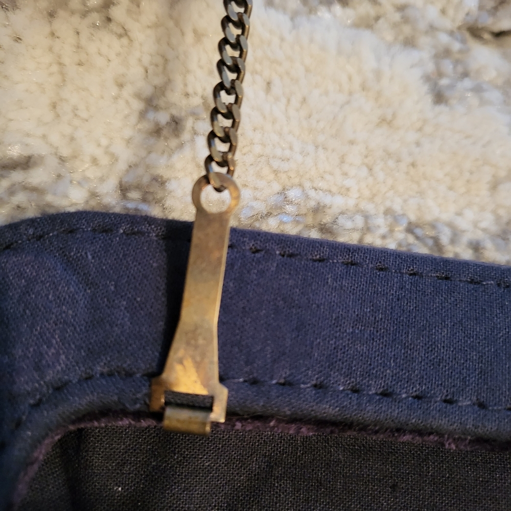 Anthropologie Mollie Midnight Navy Velvet Clutch - Picture 8 of 9